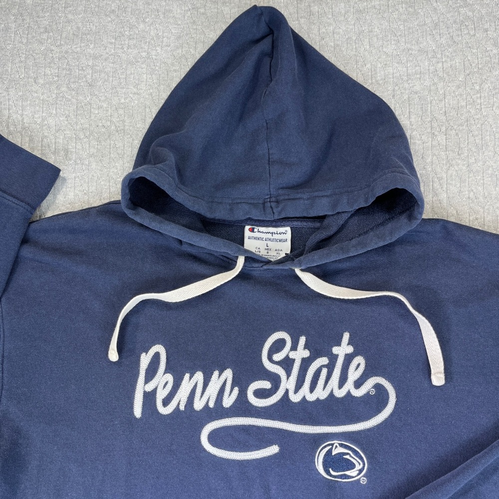 Vintage Penn State university Hoodie large‎ Sweatshirt NCAA Collegiate Navy Blue